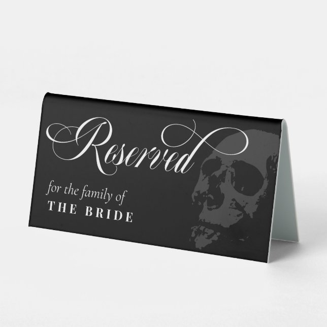 Dark Skull Elegant Goth Wedding Reserved (Front)