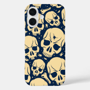 Dark Skull Pattern iPhone 16 Case