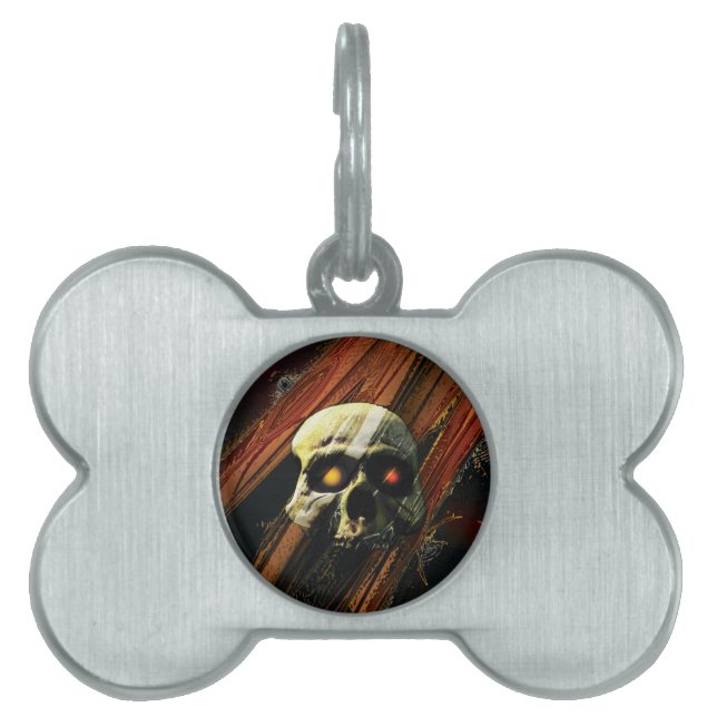 Dark Skull Pet Name Tag (Front)