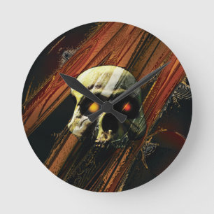 Dark Skull Round Clock