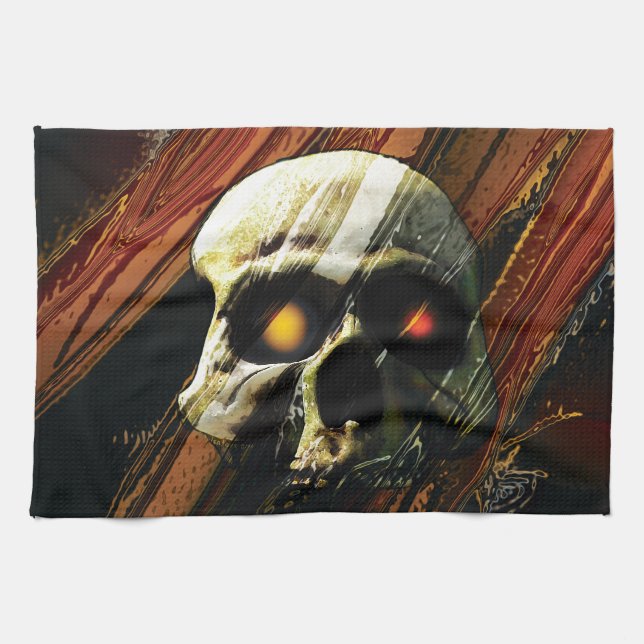 Dark Skull Tea Towel (Horizontal)