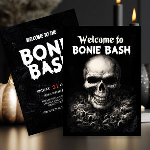 Dark Skull Themed Halloween Invitation