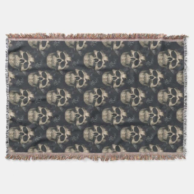 Dark Skulls  Throw Blanket (Front)