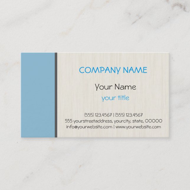 Dark sky blue professional elegant modern business card (Front)