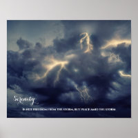 Dark Sky Lightning Inspirational Serenity Quote