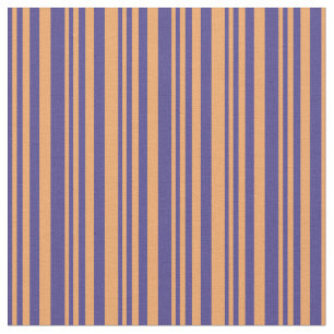 Dark Slate Blue and Brown Lined Pattern Fabric