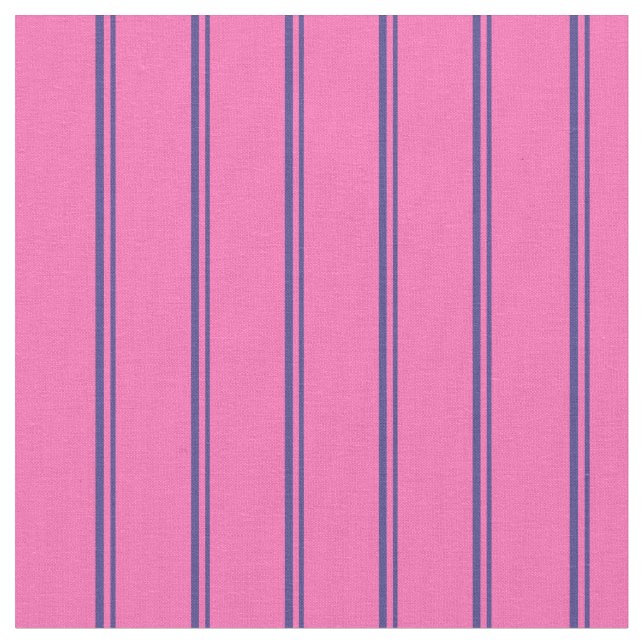 Dark Slate Blue and Hot Pink Coloured Pattern Fabric (Close Up)