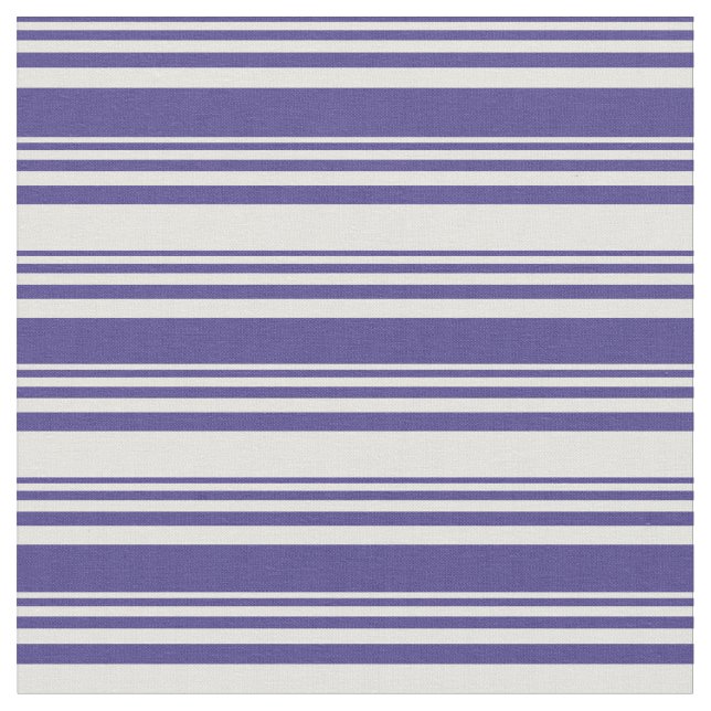 Dark Slate Blue and Light Yellow Coloured Stripes Fabric (Close Up)