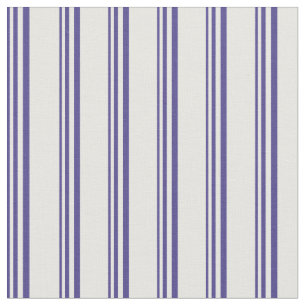 Dark Slate Blue and White Stripes Pattern Fabric