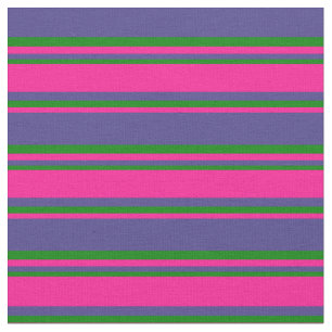 Dark Slate Blue, Deep Pink, and Green Coloured Fabric