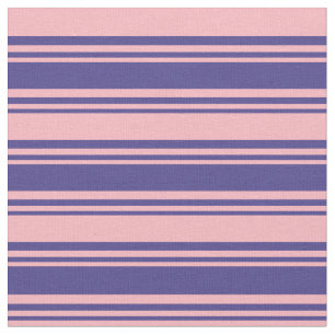 Dark Slate Blue & Light Pink Stripes Fabric