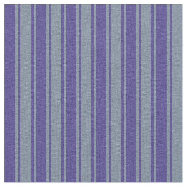 Dark Slate Blue & Light Slate Grey Coloured Lines Fabric (Close Up)