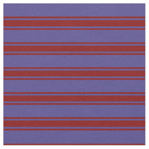 Dark Slate Blue & Maroon Colored Stripes Fabric