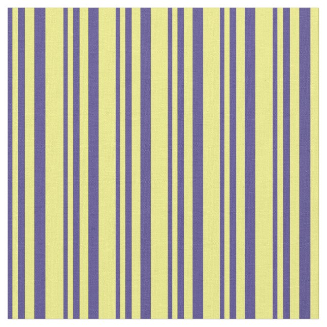 Dark Slate Blue & Yellow Coloured Lines Fabric (Close Up)