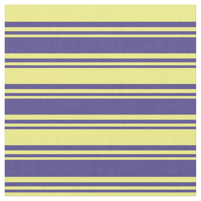 Dark Slate Blue & Yellow Lined Pattern Fabric (Close Up)