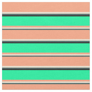 Dark Slate Gray, Beige, Light Salmon, Green, Black Fabric