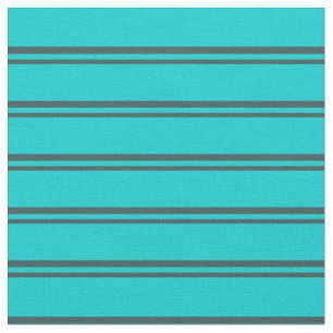 Dark Slate Grey and Dark Turquoise Coloured Lines Fabric