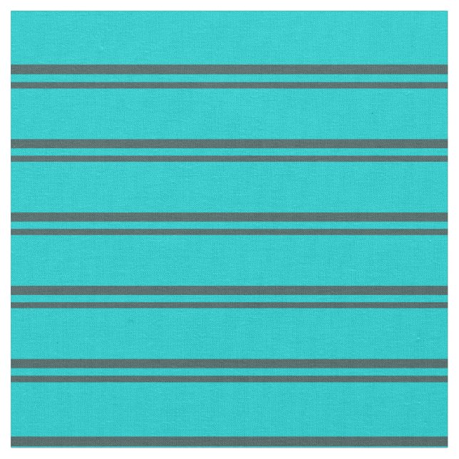 Dark Slate Grey and Dark Turquoise Coloured Lines Fabric (Close Up)
