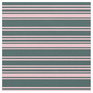 Dark Slate Grey and Pink Striped Pattern Fabric