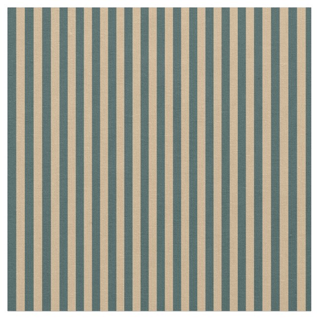 Dark Slate Grey and Tan Coloured Stripes Fabric (Close Up)