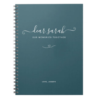 Dark Slate Grey Couple Memory Keepsake Notebook