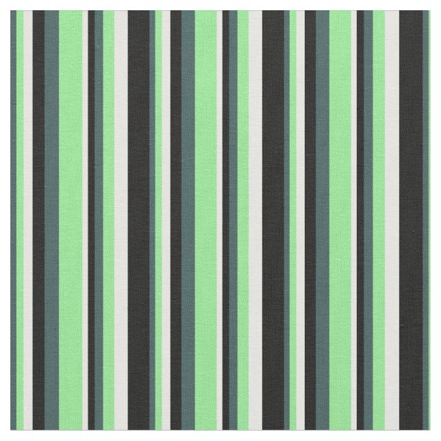 Dark Slate Grey, Light Green, Mint Cream & Black Fabric (Close Up)