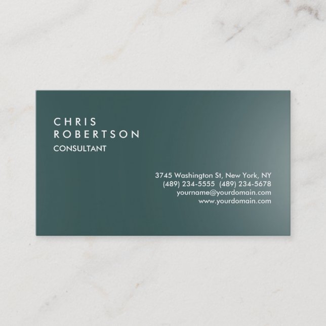 Dark Slate Grey Modern Creative Business Card (Front)