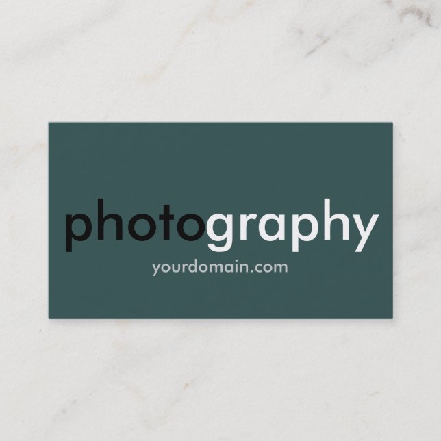 Dark Slate Grey Photographer Artist Business Card (Front)