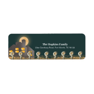 Dark Slate Grey Rustic Farm Themed Return Address Return Address Label