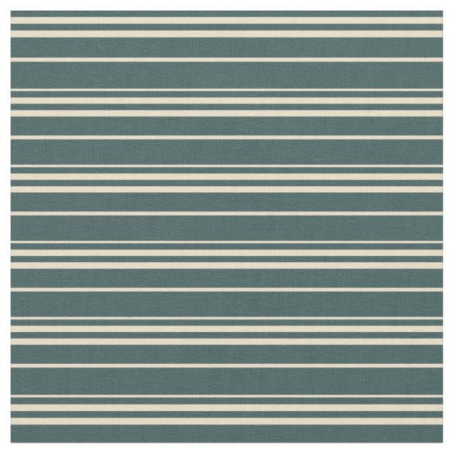Dark Slate Grey & Tan Lined/Striped Pattern Fabric (Close Up)