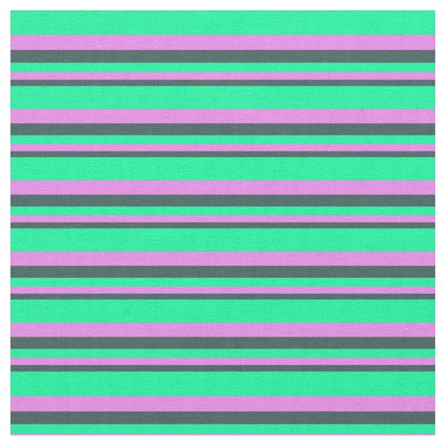 Dark Slate Grey, Violet, and Green Coloured Lines Fabric (Close Up)