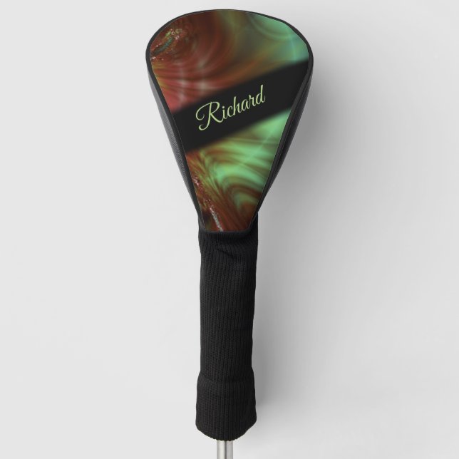 Dark Smudge Fractal Name Golf Head Cover (Front)