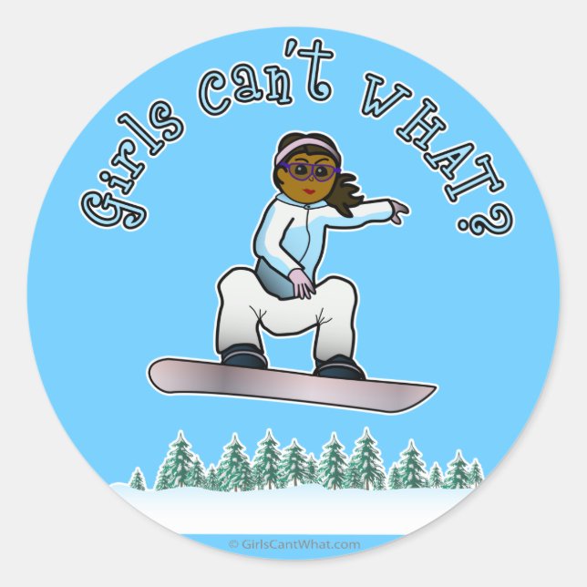 Dark Snowboarder Classic Round Sticker (Front)