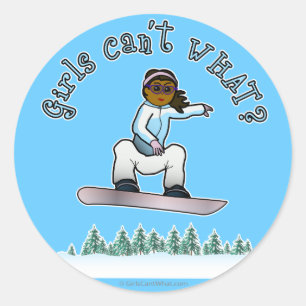 Dark Snowboarder Classic Round Sticker