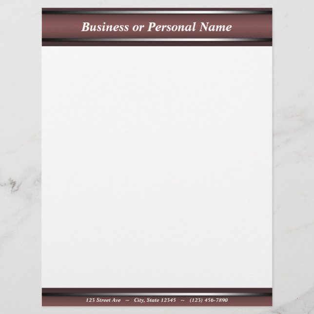 Dark Sophisticated Burgundy letterhead (Front)