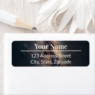 Dark Space Galaxy Background Name Mail Address Return Address Label