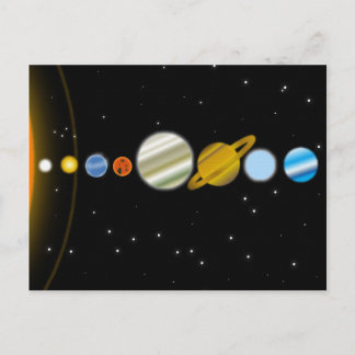 Dark Space with Colourful Planets Fantasy Postcard