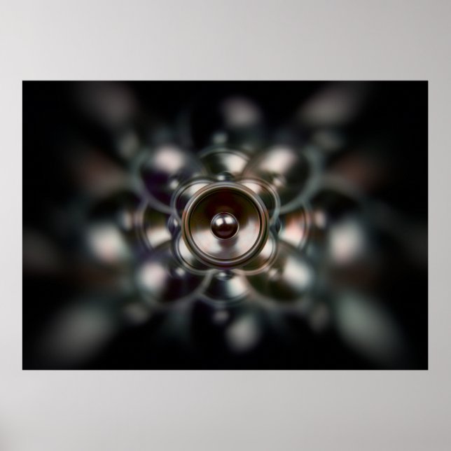 Dark spinning music speaker poster (Front)