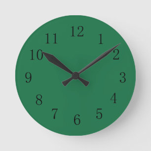 Dark Spring Green Colour Wall Clock