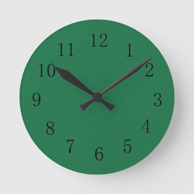 Dark Spring Green Colour Wall Clock (Front)