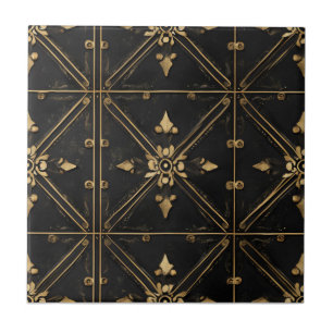 Dark Square Pattern Ceramic Tile