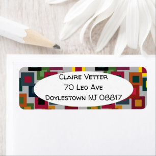 Dark Squares on Light Return Address Label