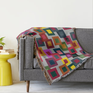 Dark Squares on Light  Throw Blanket