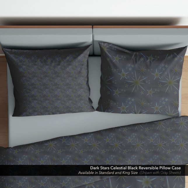 Dark Stars Celestial Black Reversible Pillowcase (Creator Uploaded)
