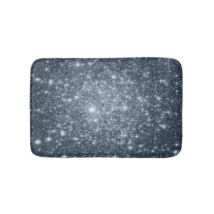 Dark Steel Blue Stars Bath Mat