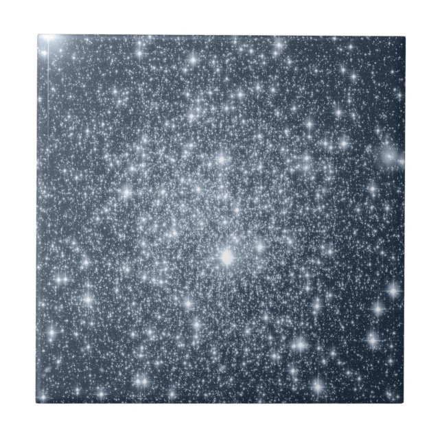 Dark Steel Blue Stars Tile (Front)