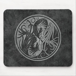 Dark Stone Yin Yang Phoenix Mouse Pad