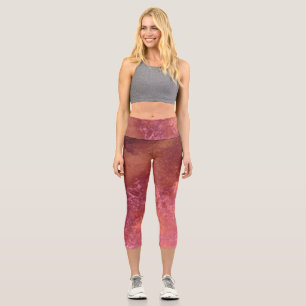 Dark Storm Clouds - brown Capri Leggings