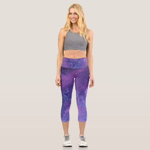 Dark Storm Clouds - Pink and purple Capri Leggings