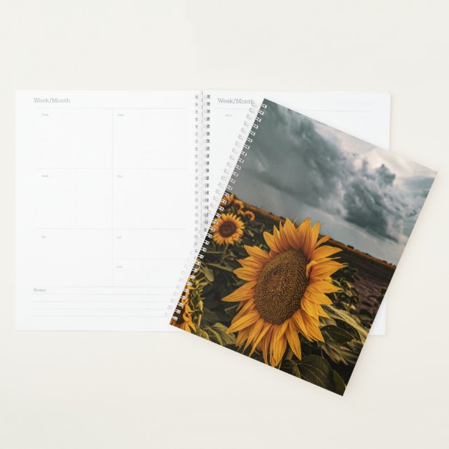 Dark Storm Sunflowers Planner (Display)